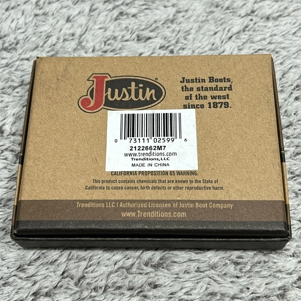 Justin Boots genuine leather CARD WALLET men's new in box